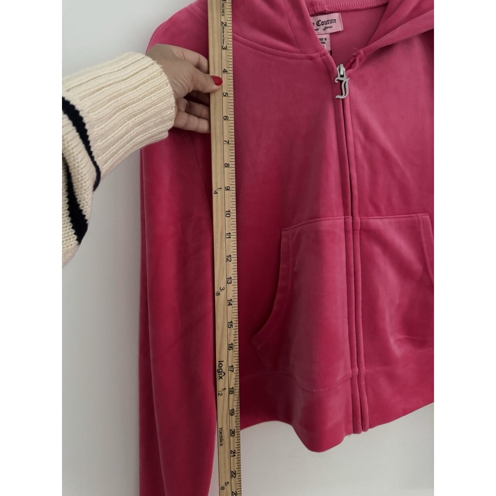 Juicy Couture‎ L, XL Velour Vixen Pink Bling Cropped Low Rise Tracksuit NWT - Picture 8 of 13